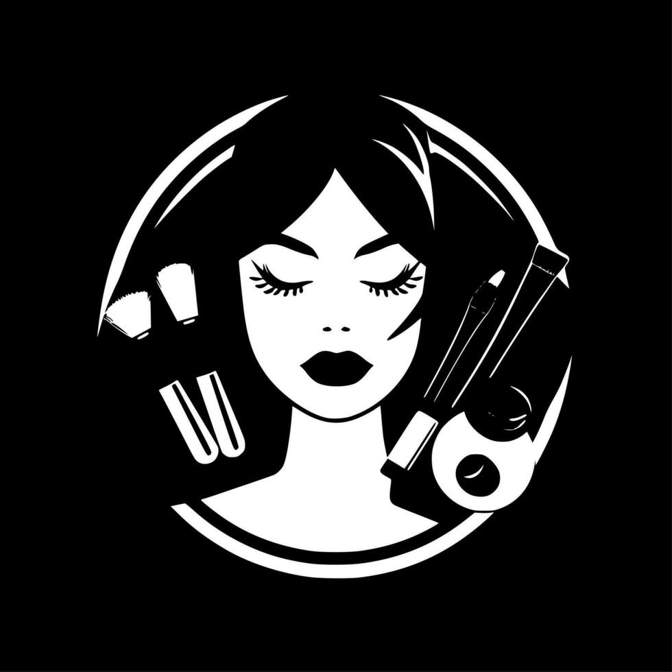 maquillage - minimaliste et plat logo - vecteur illustration