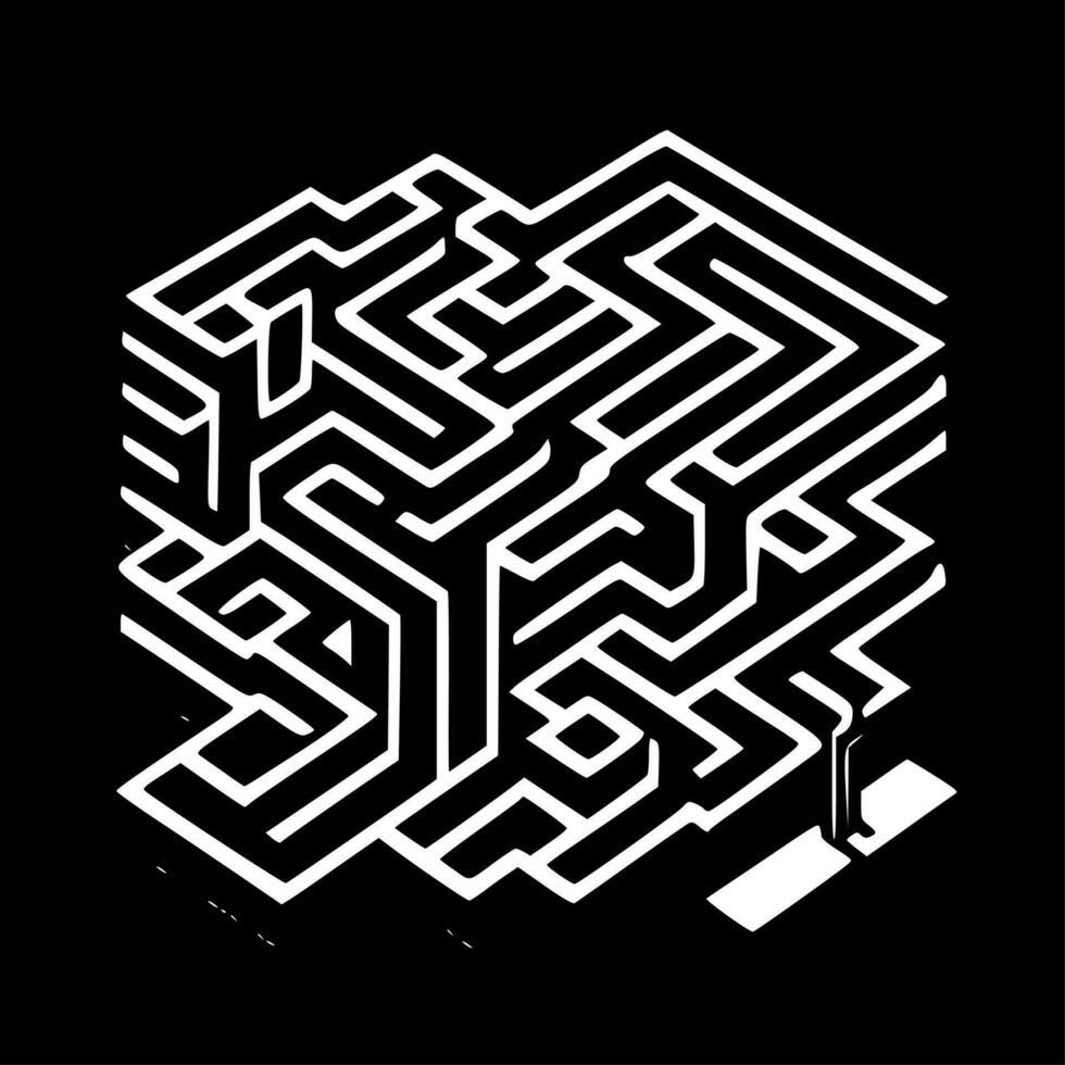 labyrinthes, minimaliste et Facile silhouette - vecteur illustration