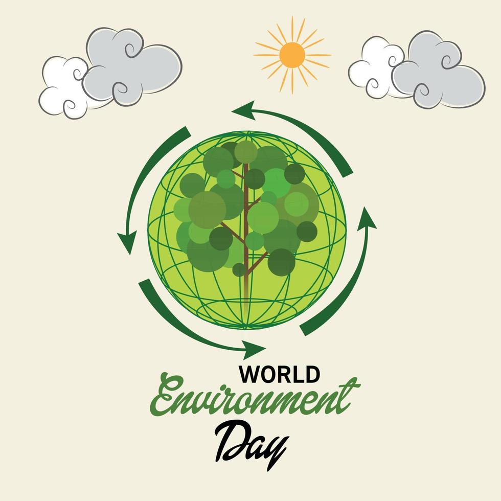 illustration vectorielle d'un arrière-plan pour la journée mondiale de l'environnement. vecteur