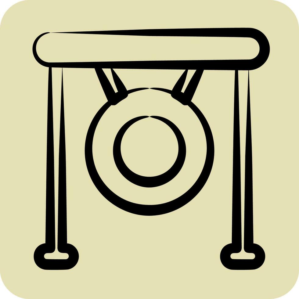 icône gong. en relation à combat sport symbole. main tiré style. Facile conception modifiable.boxe vecteur