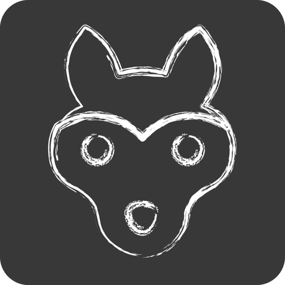 icône loup. en relation à animal tête symbole. craie style. Facile conception modifiable vecteur