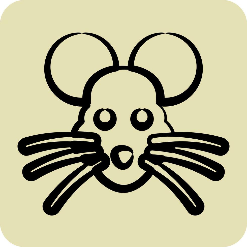 icône rat. en relation à animal tête symbole. main tiré style. Facile conception modifiable vecteur