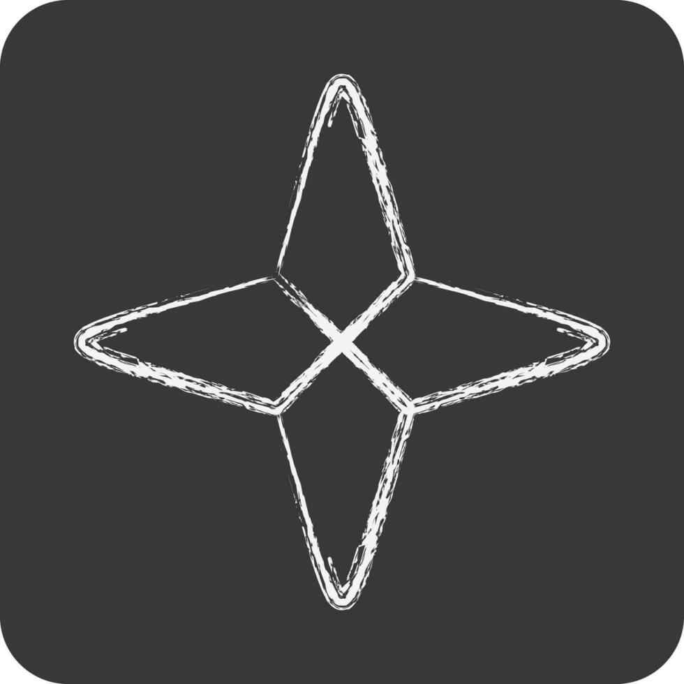 icône quatre point étoiles. en relation à étoiles symbole. craie style. Facile conception modifiable. Facile vecteur Icônes