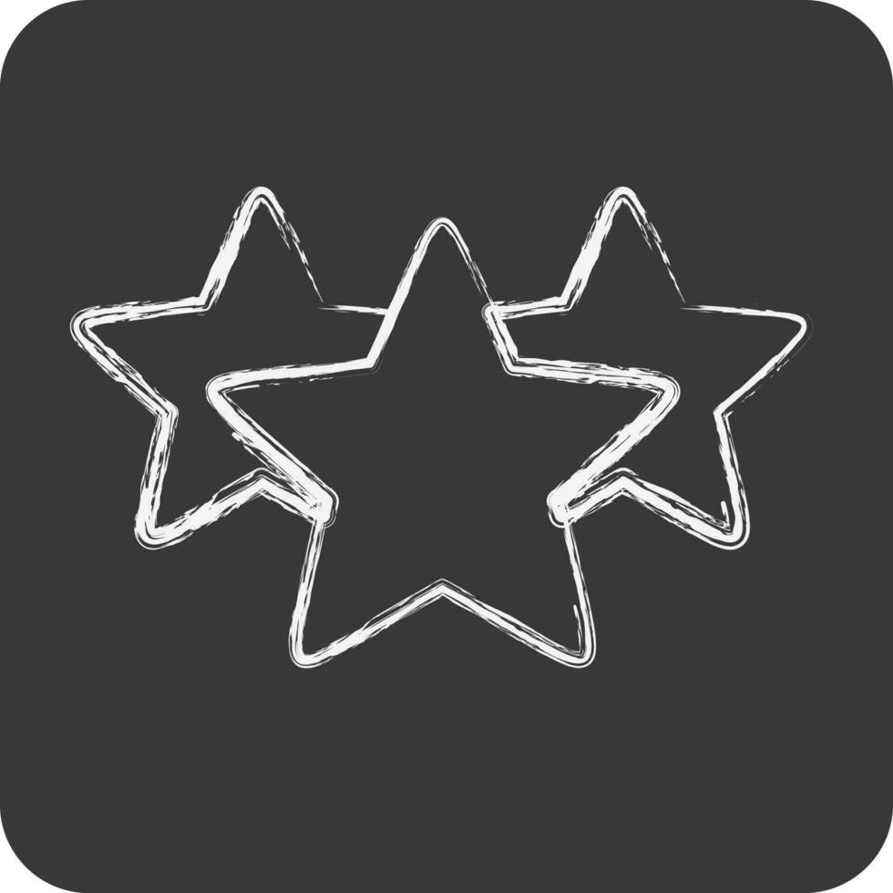 icône Trois étoiles. en relation à étoiles symbole. craie style. Facile conception modifiable. Facile vecteur Icônes