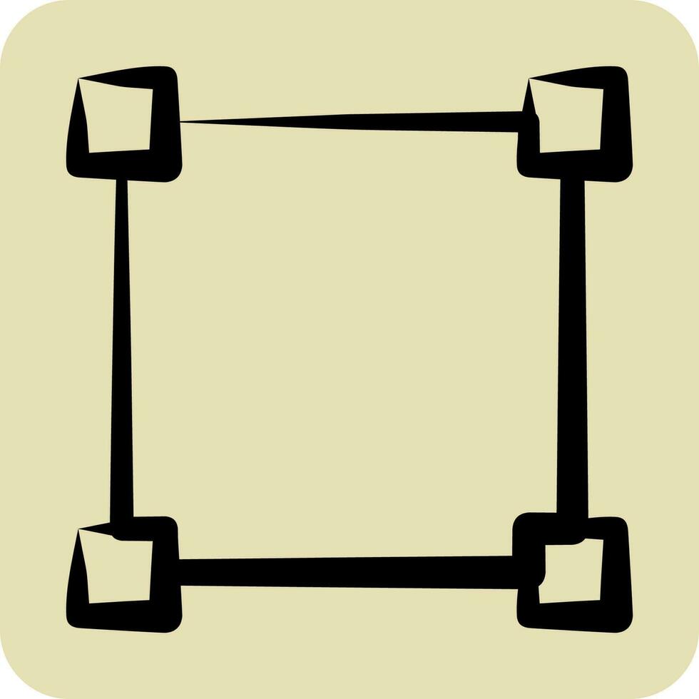 icône dessiner carré. en relation à graphique conception outils symbole. main tiré style vecteur