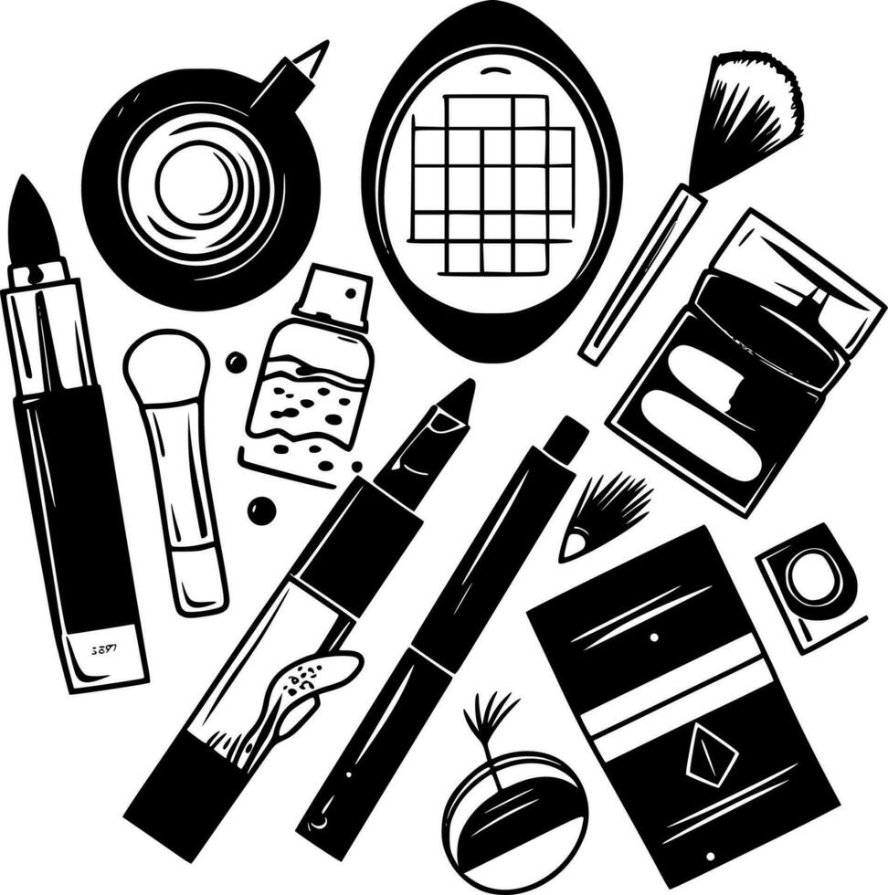 maquillage - minimaliste et plat logo - vecteur illustration