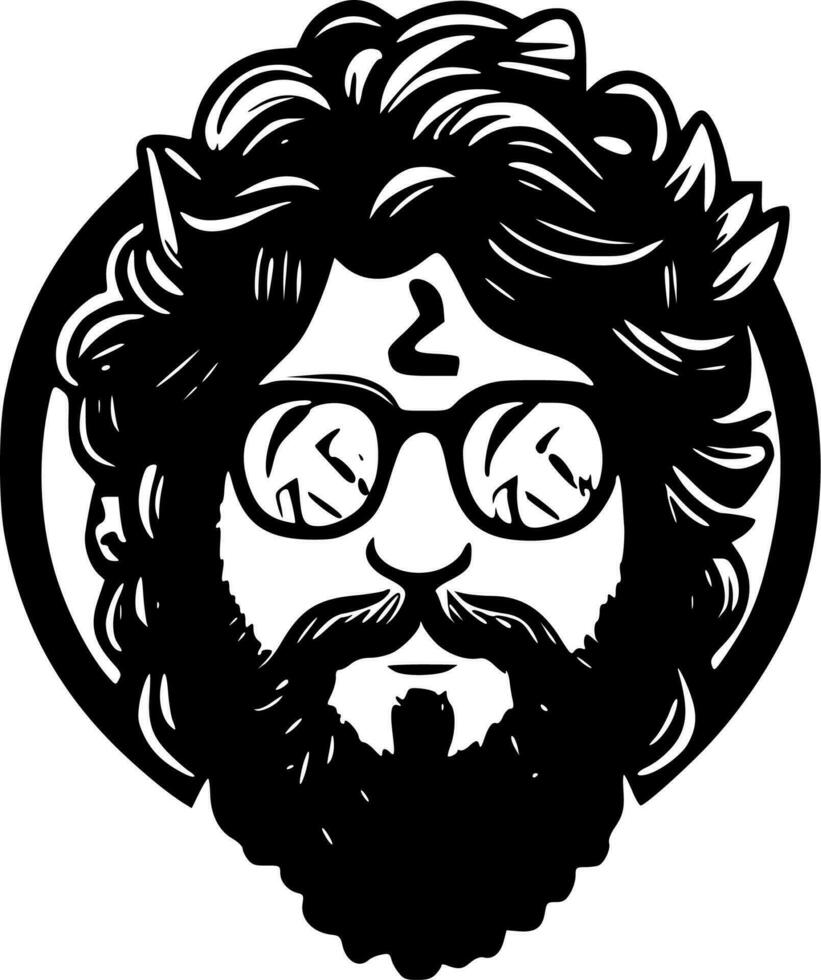 hippie - minimaliste et plat logo - vecteur illustration