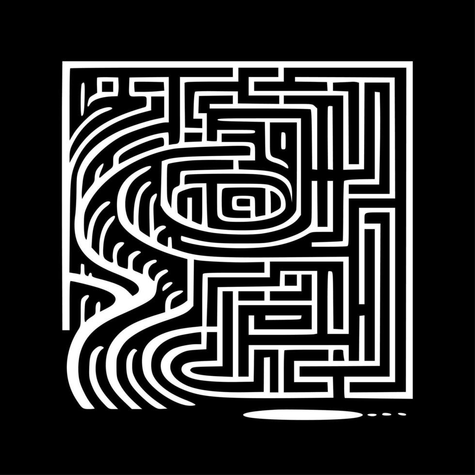 labyrinthes - minimaliste et plat logo - vecteur illustration