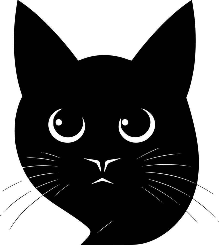 noir chat - minimaliste et plat logo - vecteur illustration