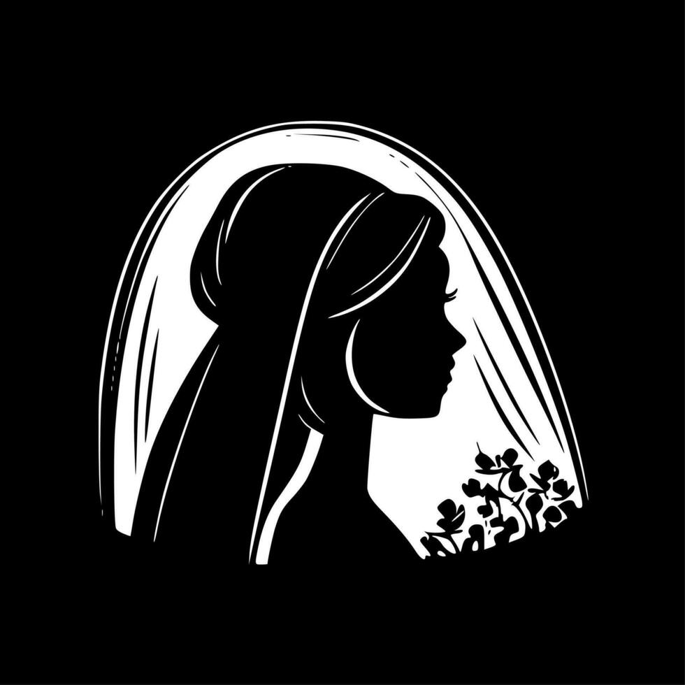 de mariée - noir et blanc isolé icône - vecteur illustration