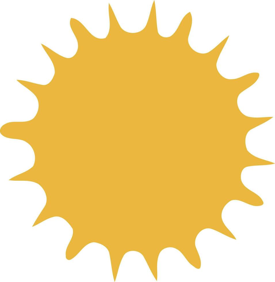 Soleil icône avec des rayons Jaune vecteur