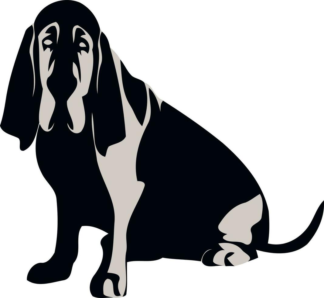 limier race chien silhouette dans noir et blanc vecteur