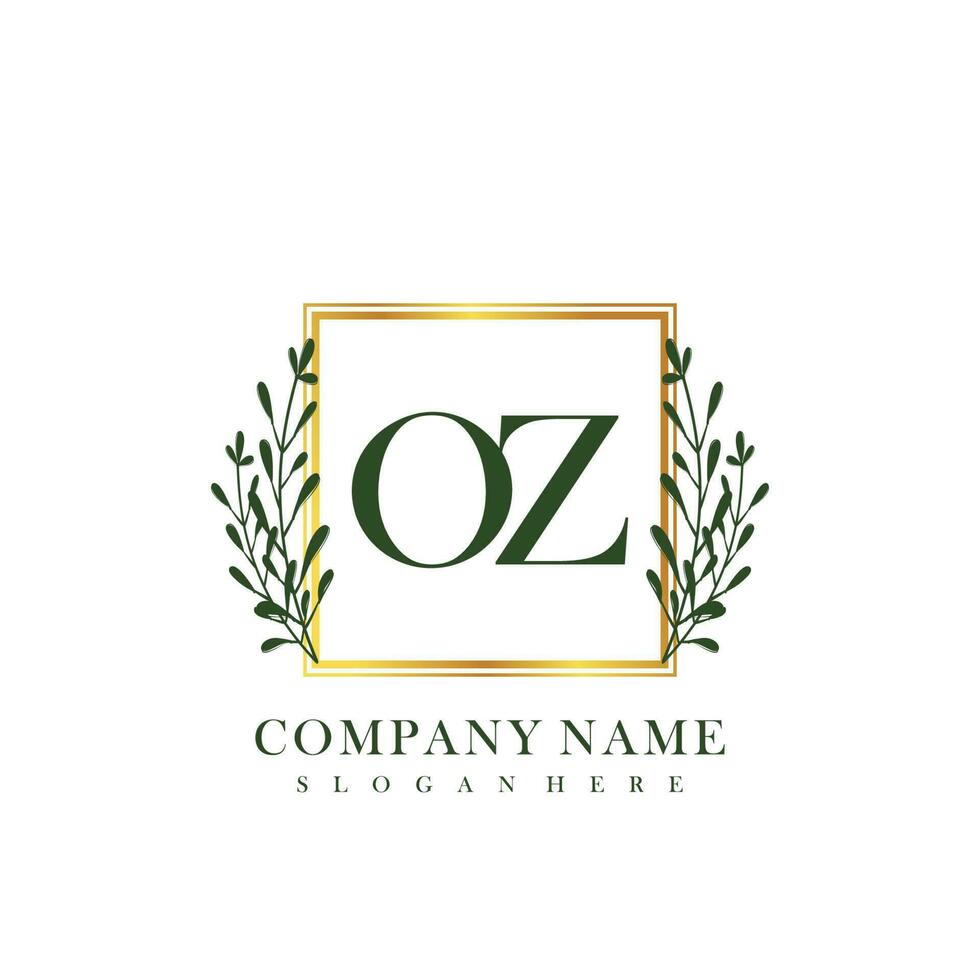 oz initiale beauté floral logo modèle vecteur