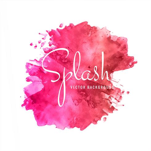 Fond splash aquarelle rose moderne vecteur