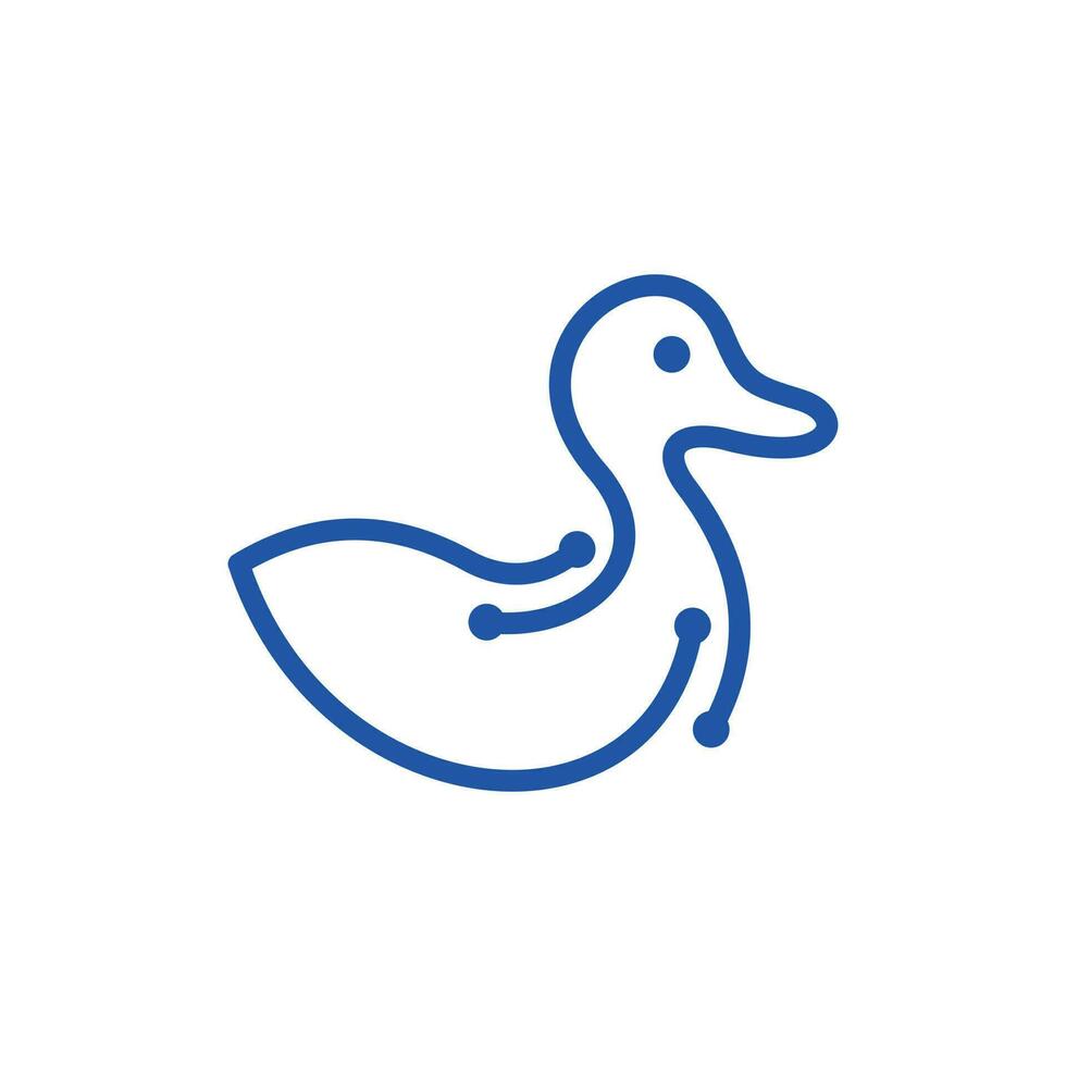 canard animal La technologie ligne Facile Créatif logo vecteur