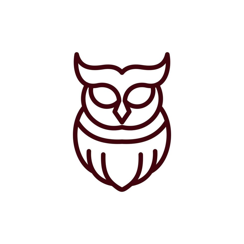 animal hibou ligne Facile logo vecteur