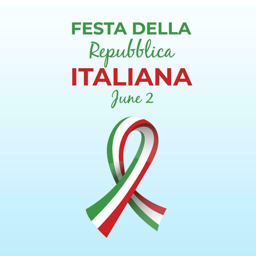 italien république jour, 2ème juin, festa della repubblica italienne, courbé agitant ruban dans couleurs de le italien nationale drapeau. fête Contexte vecteur