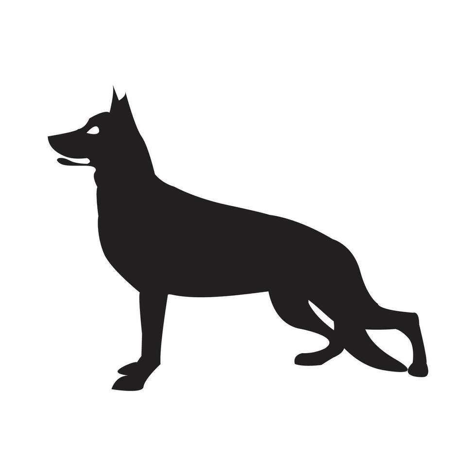 chien silhouette vecteur art, Icônes conception