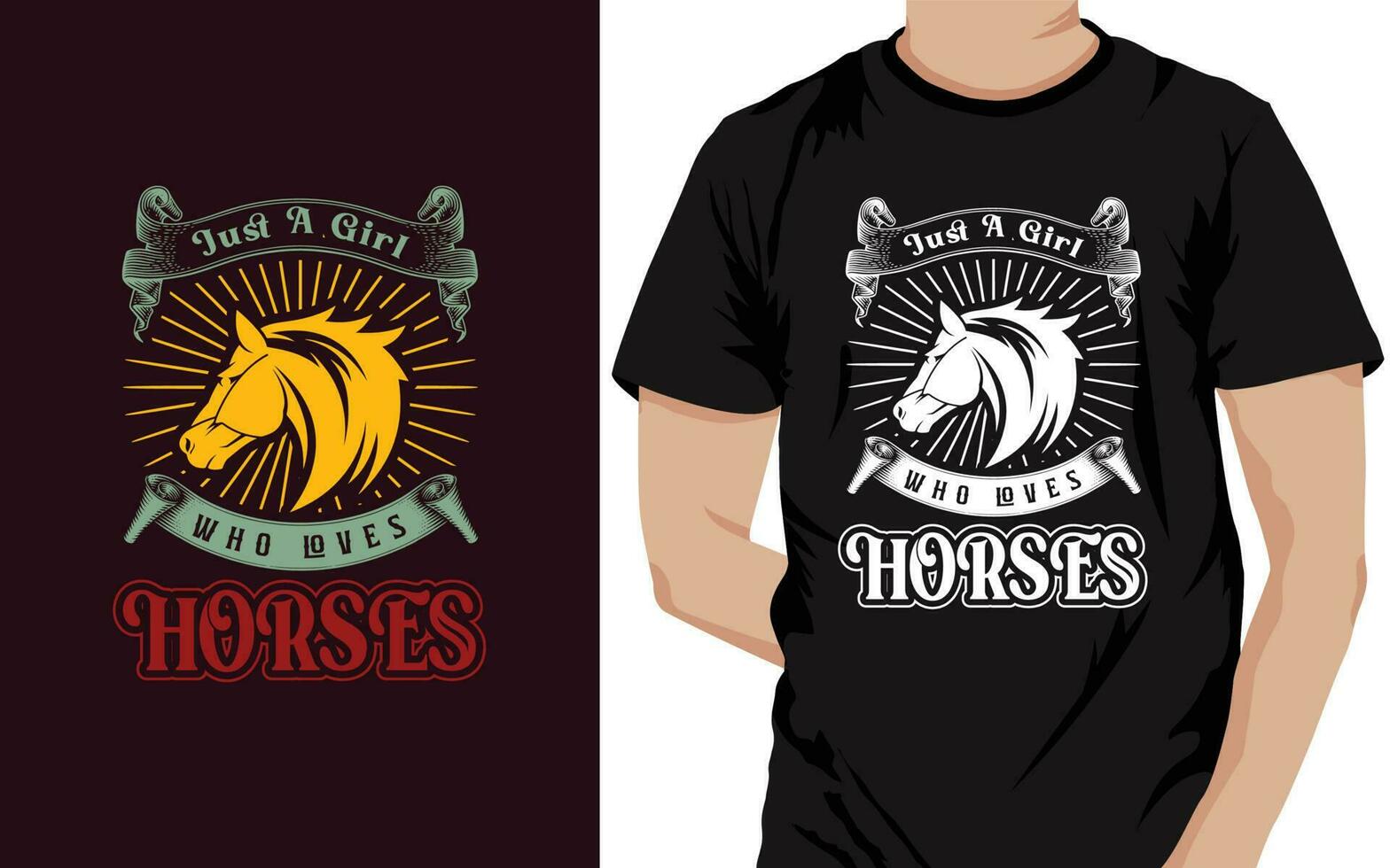 juste une fille qui aime les chevaux vecteur T-shirt conception