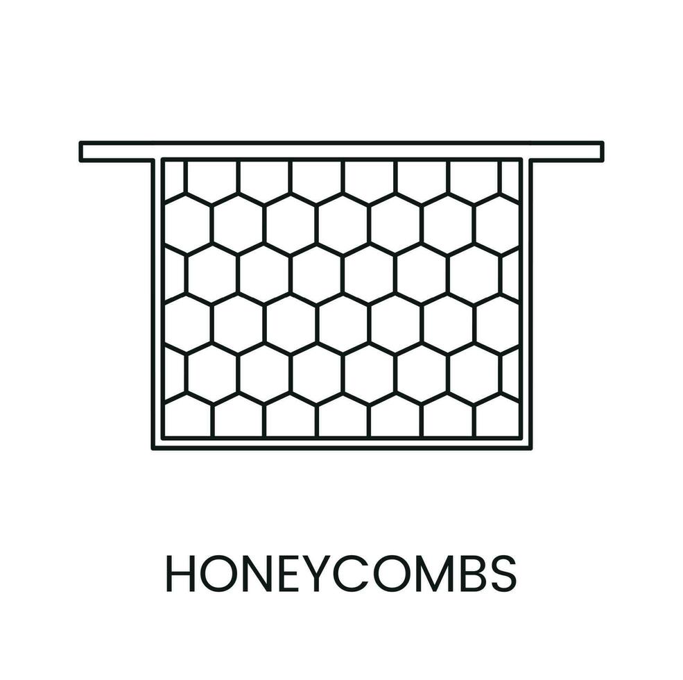 nid d'abeille les abeilles dans Cadre icône ligne dans vecteur, illustration de apiculture produit. vecteur