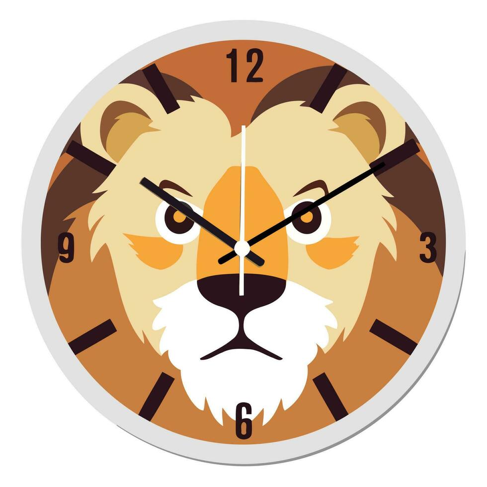 Créatif l'horloge avec Lion image vecteur