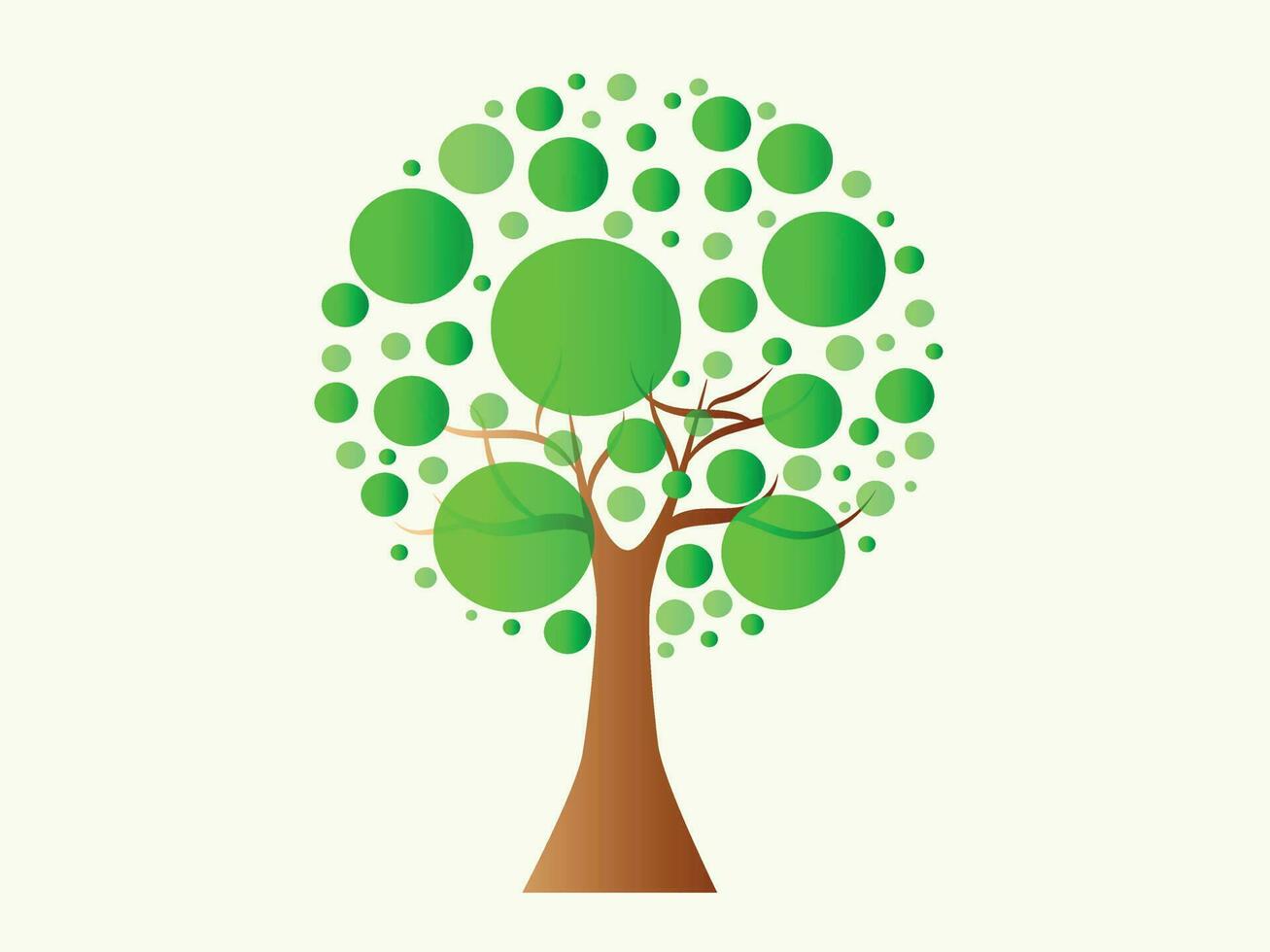 le gros arbre avec vert feuilles Regardez magnifique et rafraîchissant. arbre et les racines logo concept. pouvez être utilisé pour votre travail. vecteur