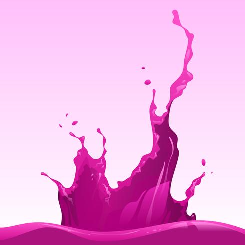 Vecteur de Splash liquide magenta réaliste