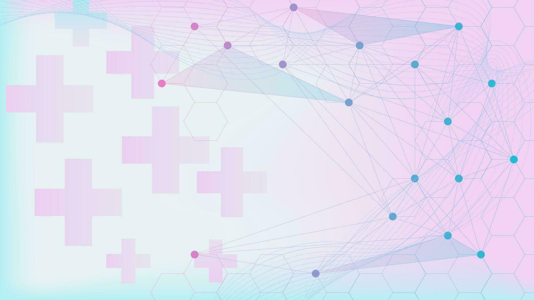 abstrait santé se soucier avec médical traverser et hexagonal formes. médecine, chimie, science concept Contexte. vecteur illustration.