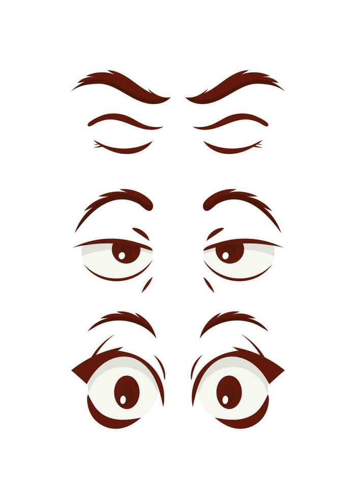 ensemble de yeux dans plat style. isolé sur blanc Contexte. vecteur illustration.