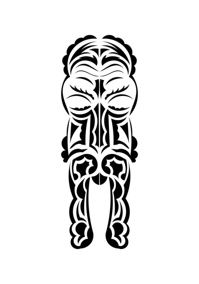 maori style affronter. noir tatouage motifs. plat style. vétérinaire. vecteur