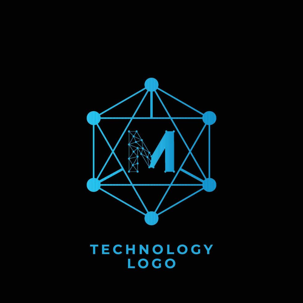 La technologie m lettre logo vecteur