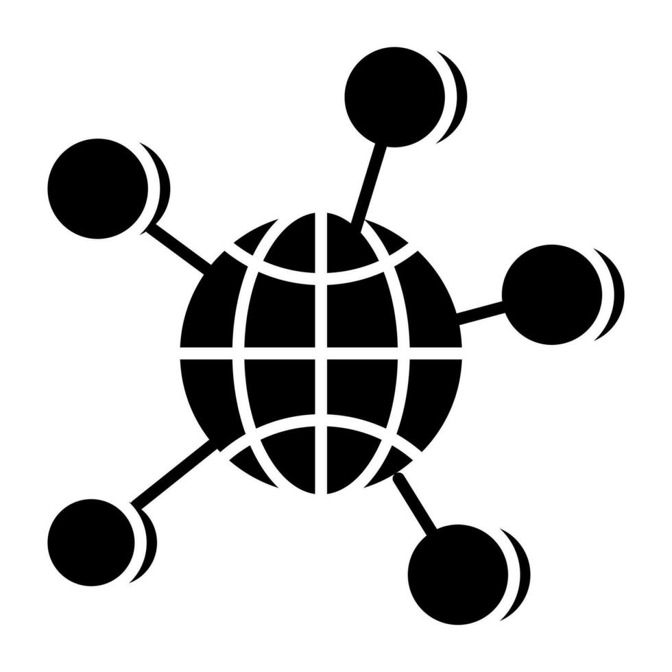 une icône de conception unique du réseau mondial vecteur