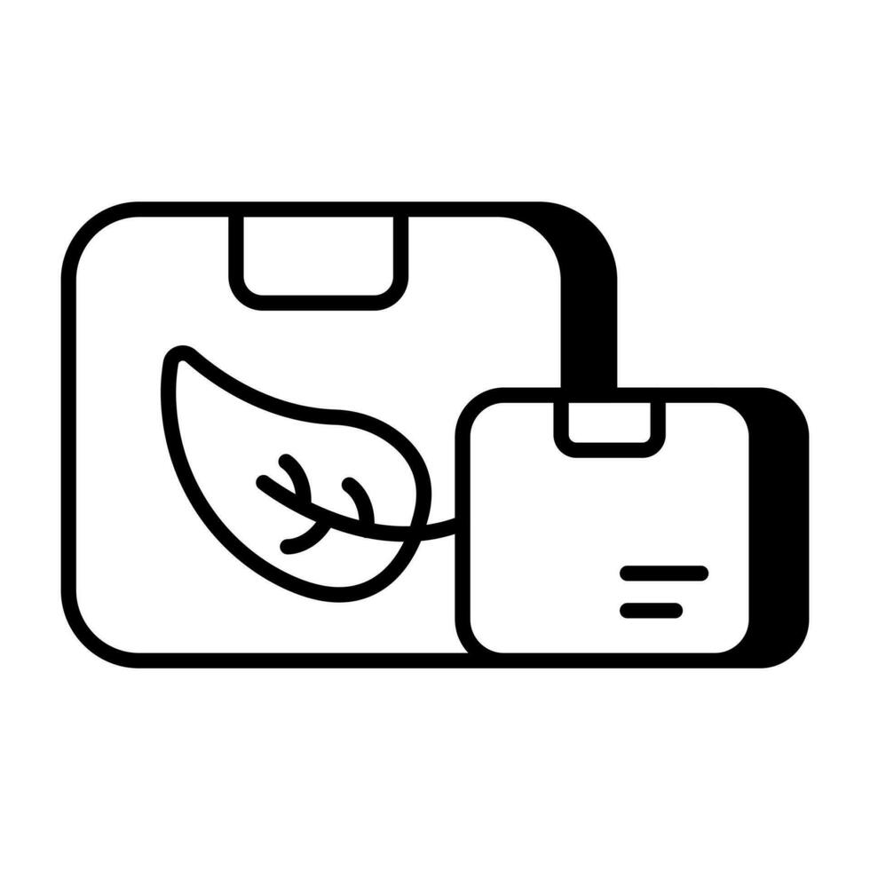 icône de téléchargement premium du colis écologique vecteur