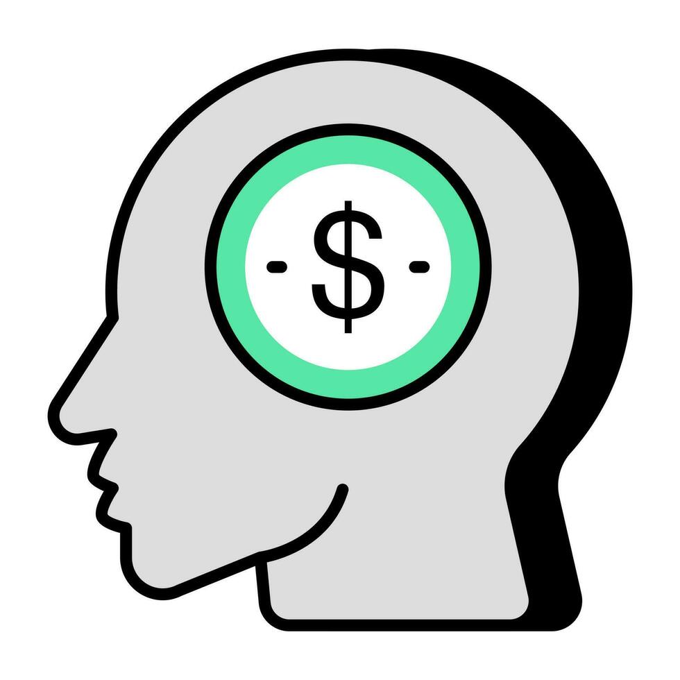 dollar avec l'icône de l'investisseur mettant en valeur l'homme vecteur