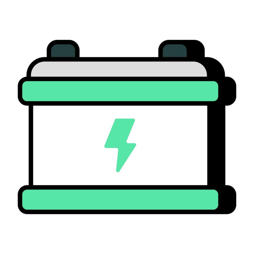 icône de batterie de voiture au design plat vecteur