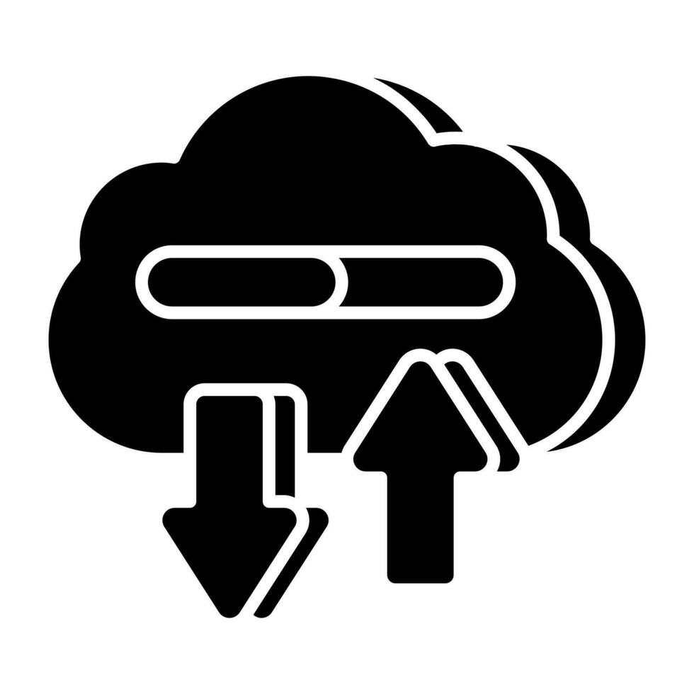 icône de conception modifiable du transfert de données cloud vecteur