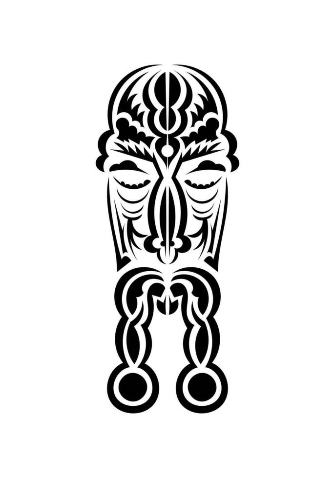 maori style affronter. noir tatouage motifs. plat style. vecteur illustration.