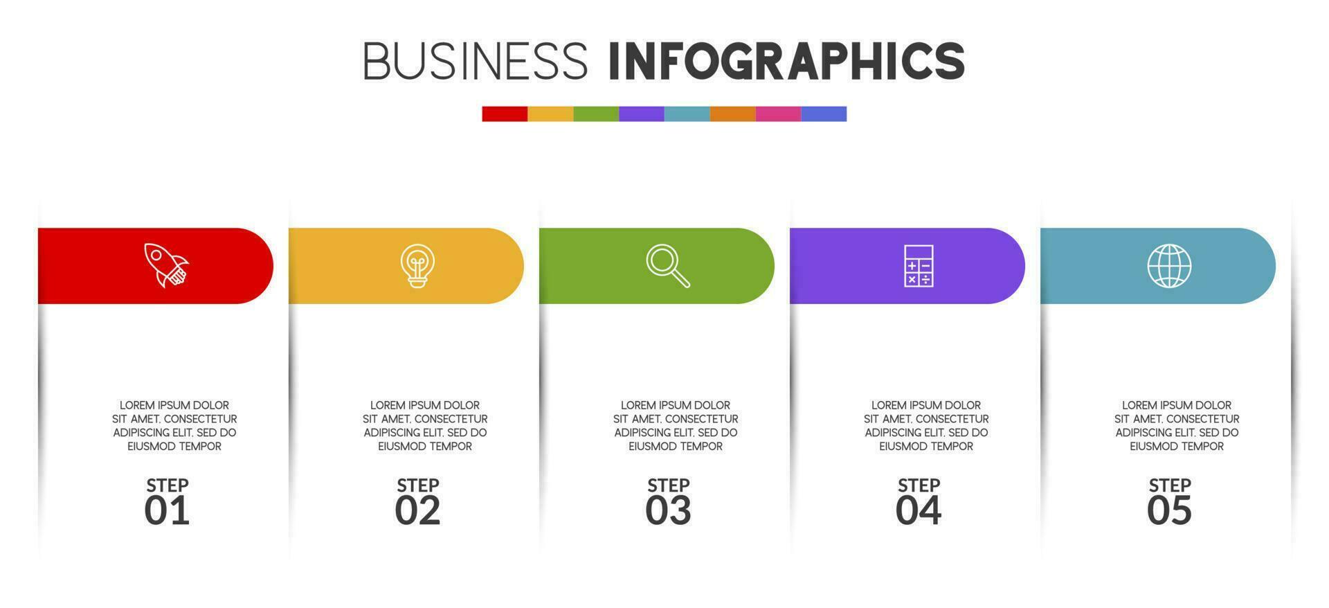 infographie conception modèle et Icônes avec 5 les options ou 5 pas vecteur