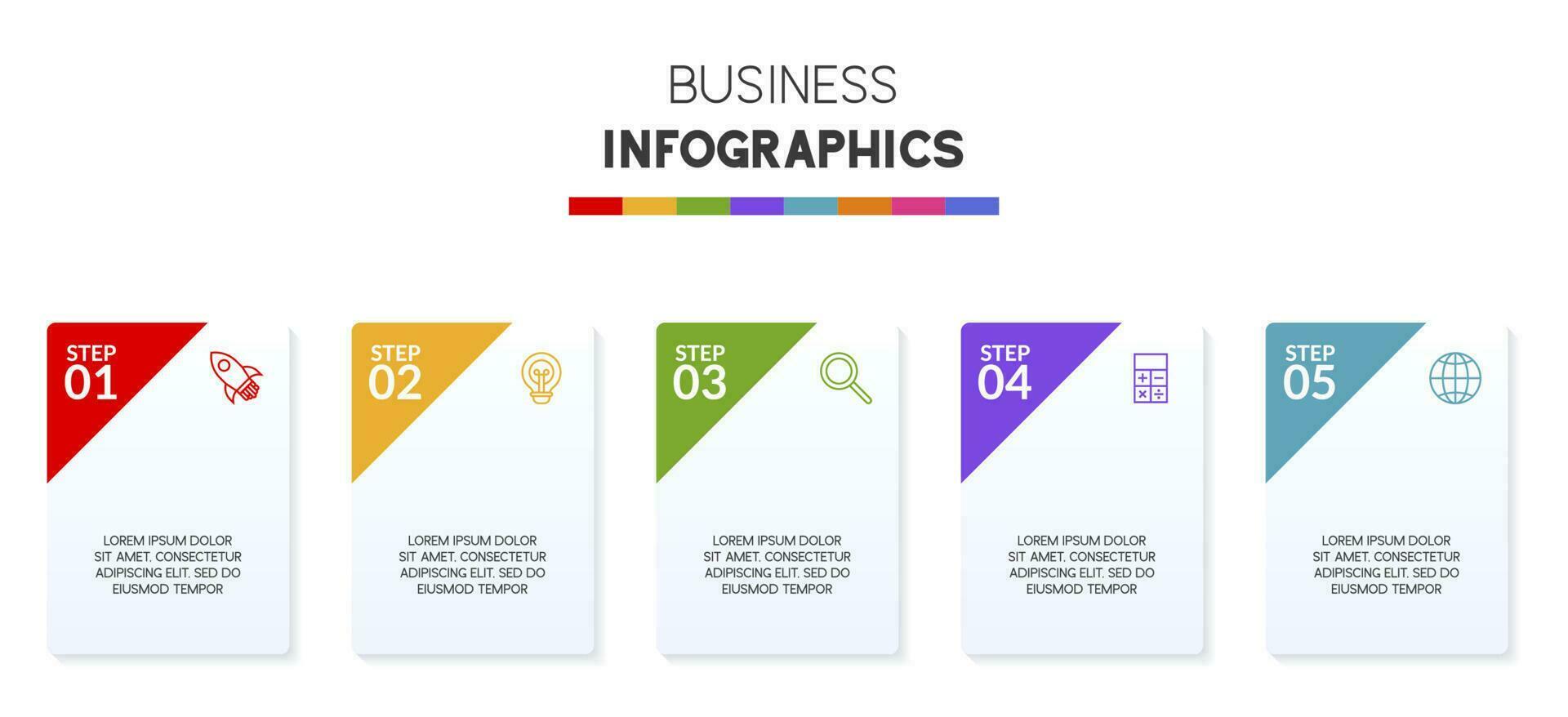 infographie conception modèle et Icônes avec 5 les options ou 5 pas vecteur