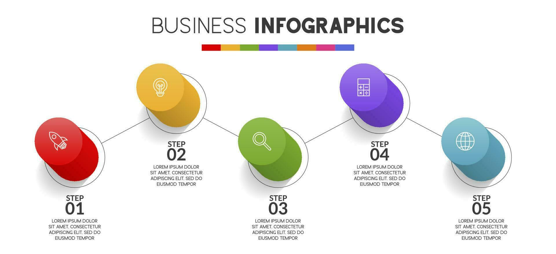 infographie conception modèle et Icônes avec 5 les options ou 5 pas vecteur