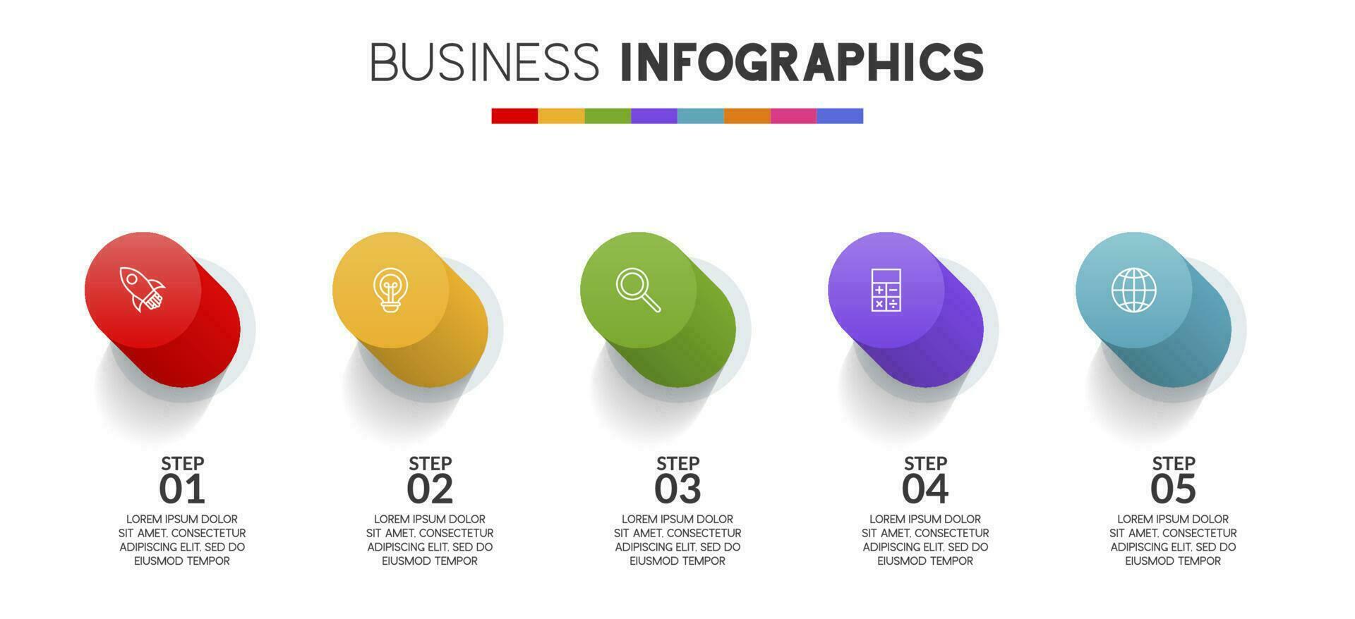 infographie conception modèle et Icônes avec 5 les options ou 5 pas vecteur