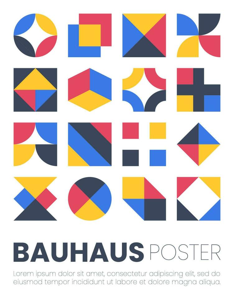 abstrait bauhaus éléments formes pour utilisation comme couverture ou affiche vecteur