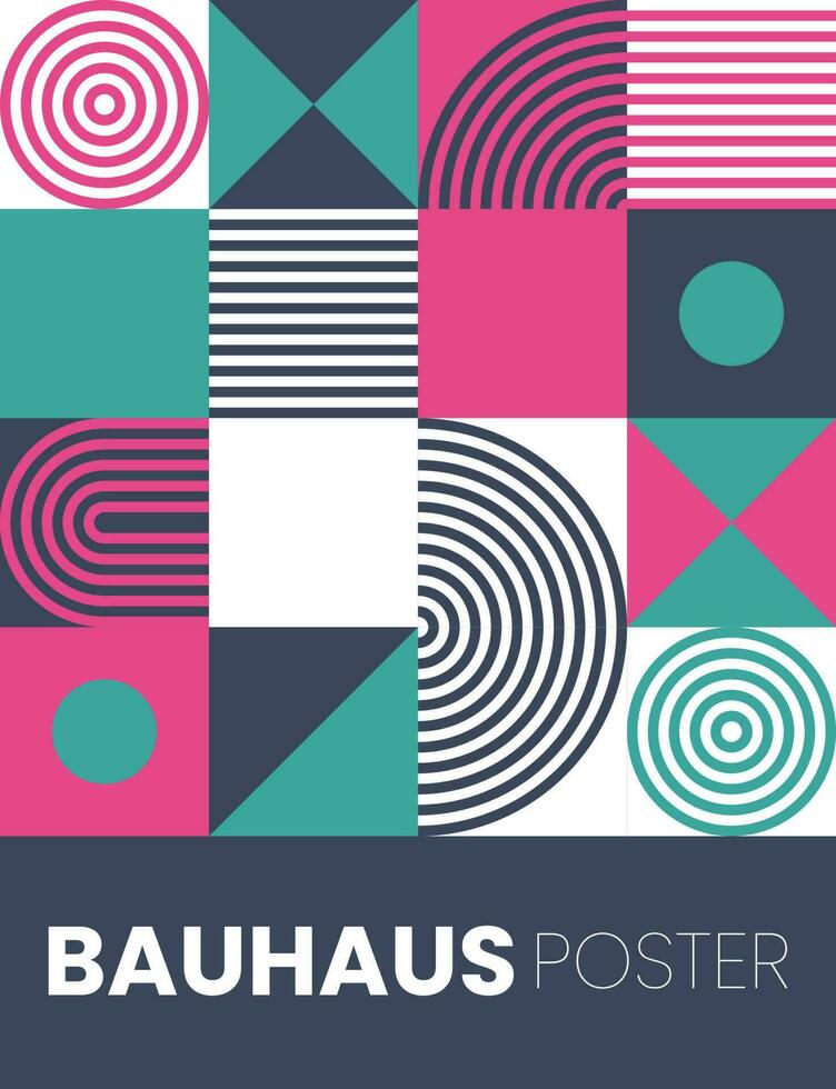 abstrait bauhaus éléments formes pour utilisation comme couverture ou affiche vecteur