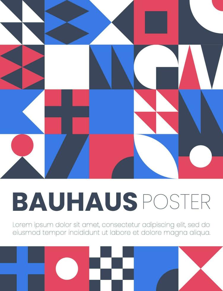 abstrait bauhaus éléments formes pour utilisation comme couverture ou affiche vecteur