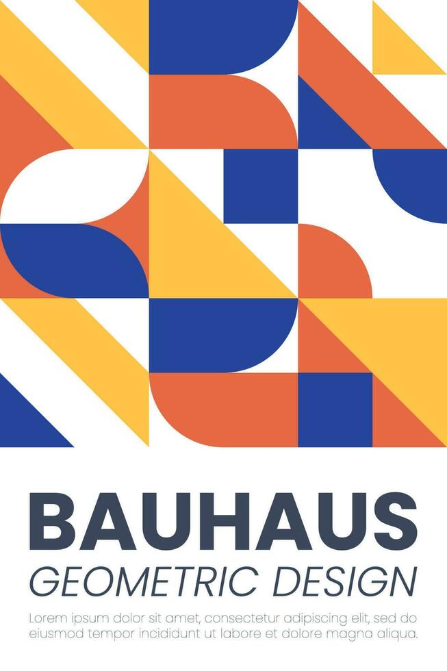 abstrait bauhaus éléments formes pour utilisation comme bannière couverture ou affiche vecteur