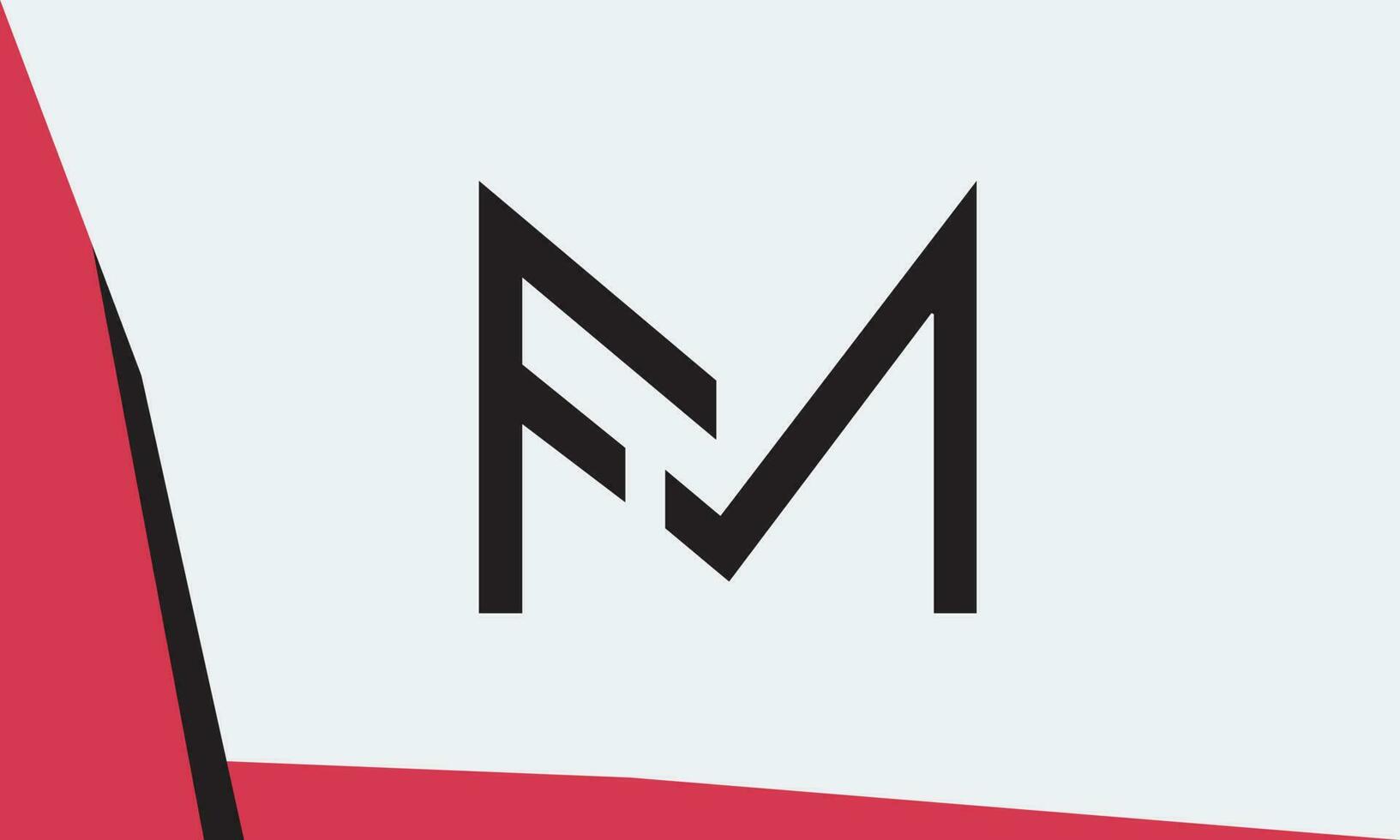 alphabet lettres initiales monogramme logo fm, mf, f et m vecteur