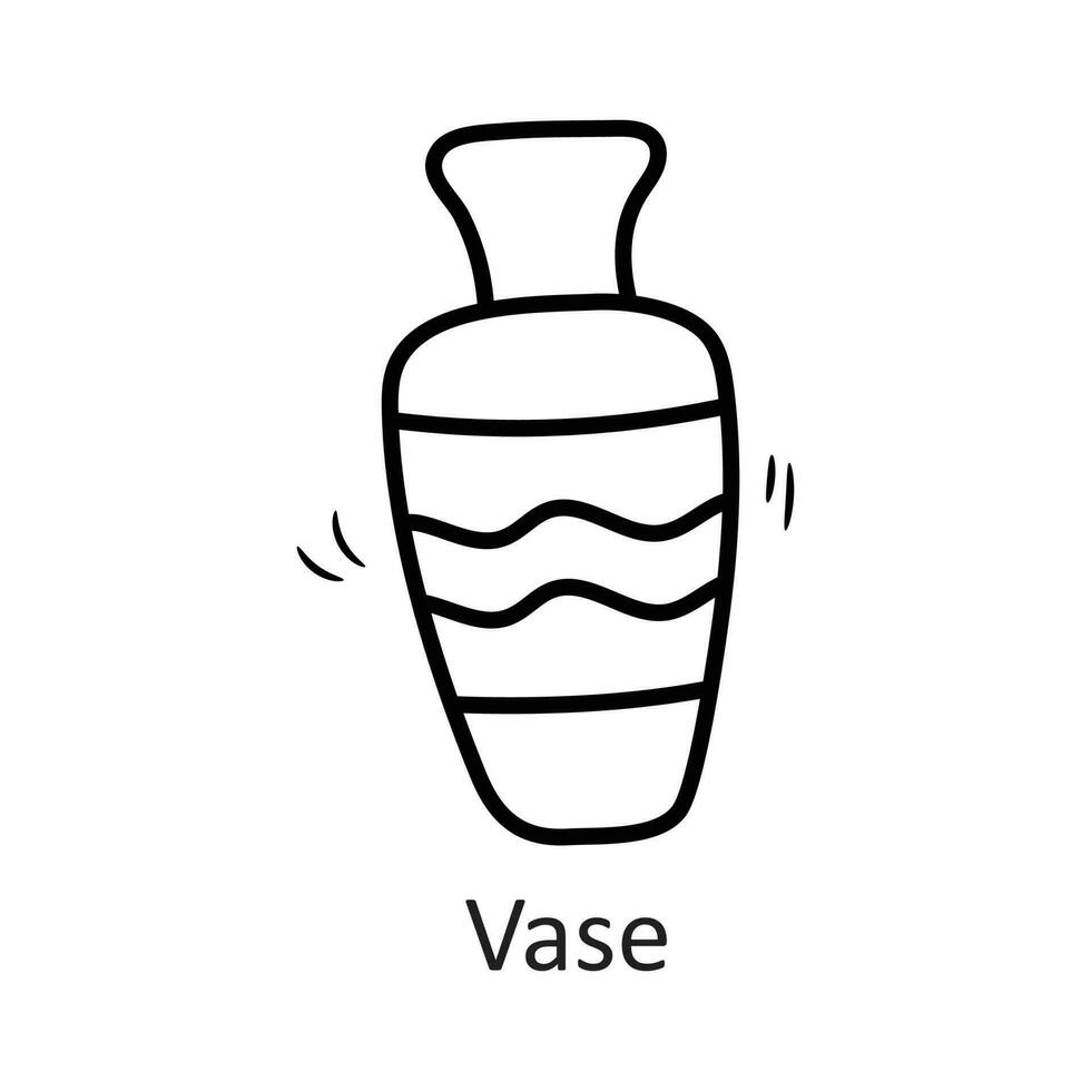 vase vecteur contour icône conception illustration. Ménage symbole sur blanc Contexte eps dix fichier