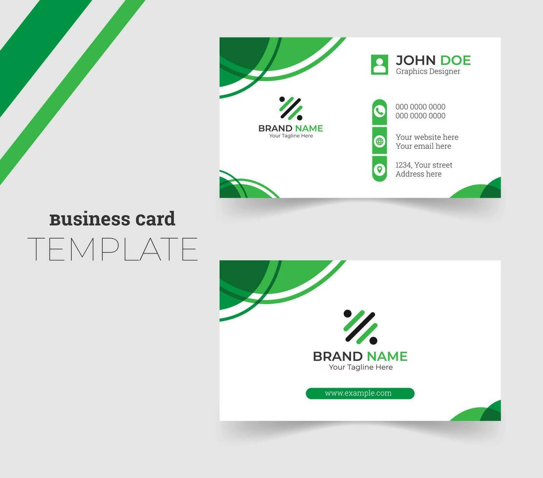 Facile minimaliste et moderne affaires carte modèle dans vert Couleur combinaison. vecteur