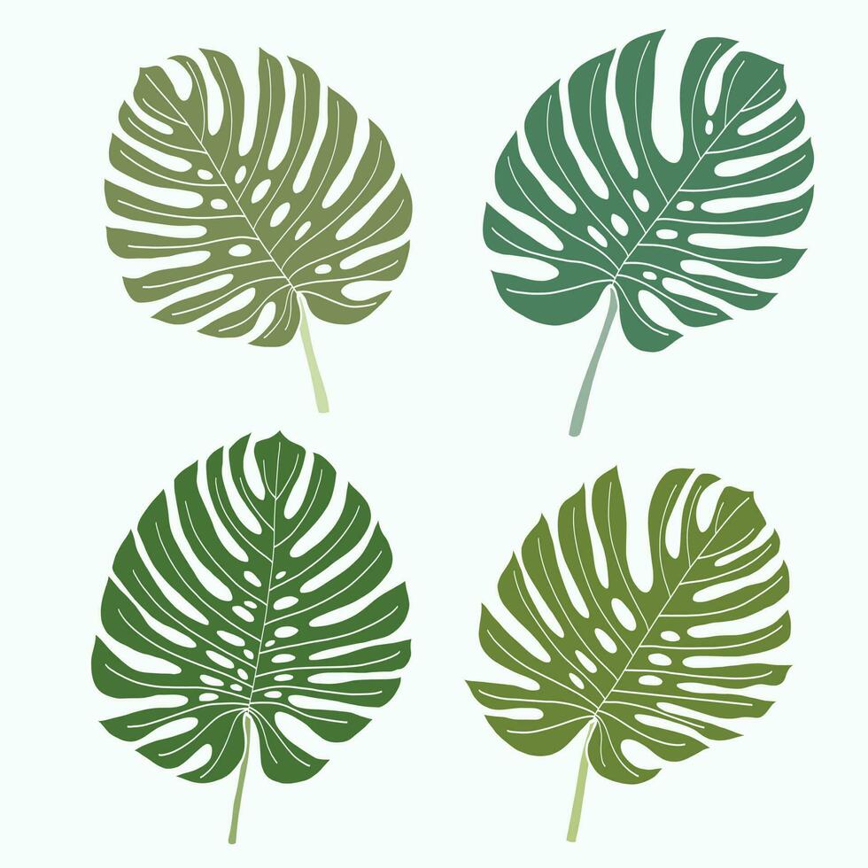 simplicité feuille de monstera dessin au trait continu à main levée design plat. vecteur