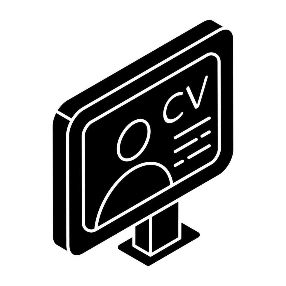 modifiable conception icône de en ligne CV vecteur